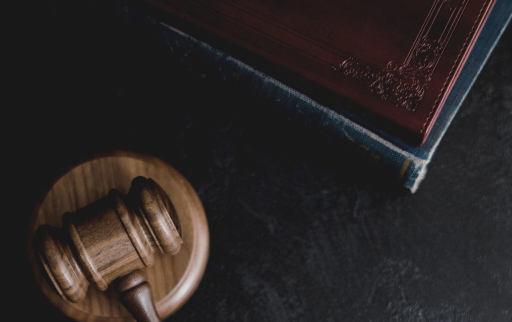 gavel and law book used in a court probate hearing