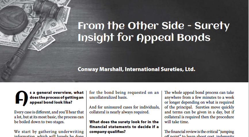 International Sureties Article Featured in Verdict Magazine